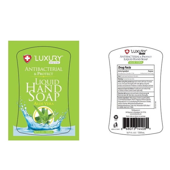 Luxury Antibacterial Liquid Hand Soap Aloe Vera, 16.9 oz