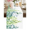 thumbnail image 2 of Burlap Table Runner 36 Inches Long, Watercolor Foliage Pastoral Willow Non-Slip Kitchen Table Runners for Dining Room Everyday Use Party Table Decorations Spring Gradient Plant, 2 of 9