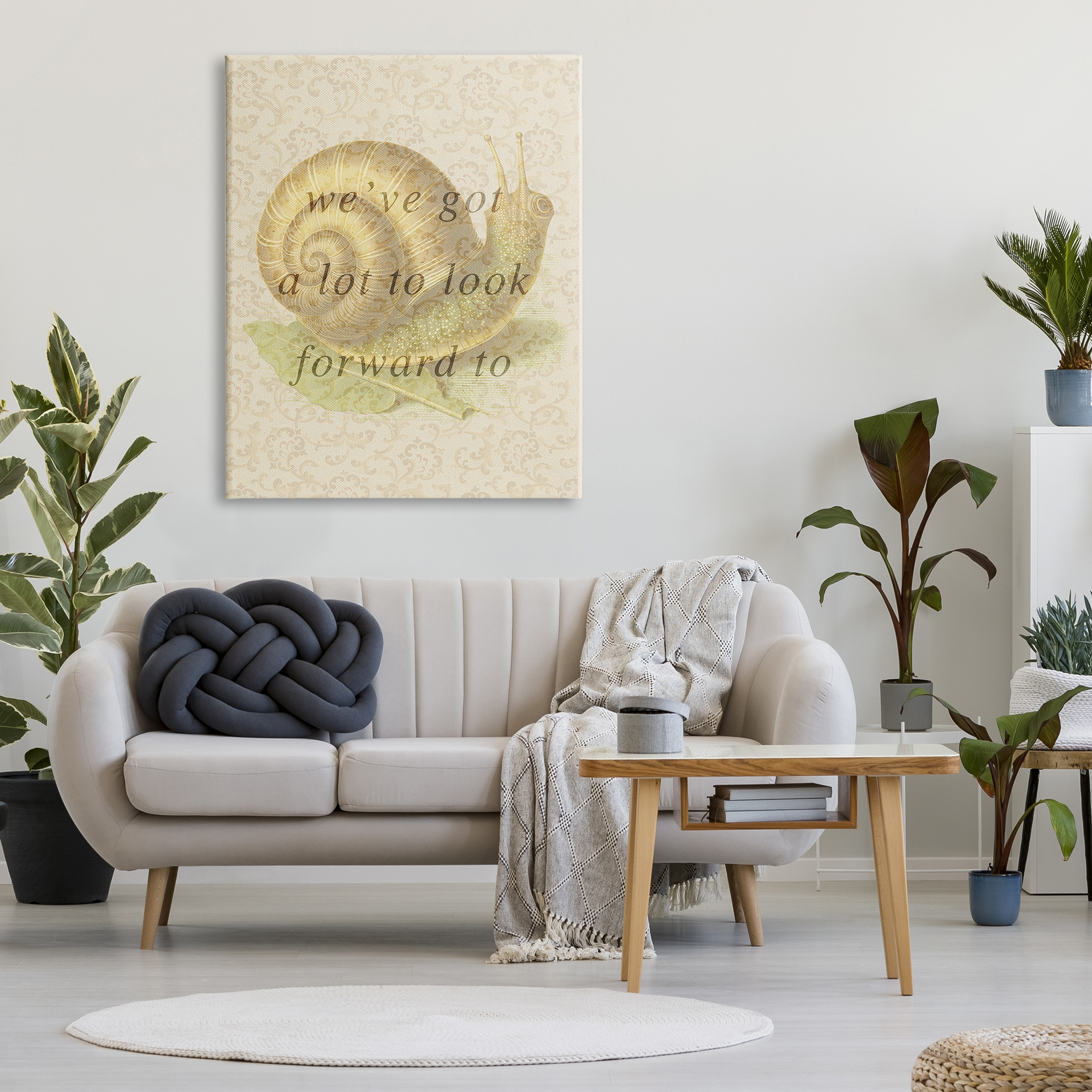 Stupell Industries Vintage Uplifting Snail Animals & Insects Painting Gallery Wrapped Canvas Art Print Wall Art, 36 x 48