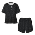 thumbnail image 4 of Naloa Black Glitter Women's Short-Sleeved Pajama Set, Loungewear, Summer pajamas, Breathable Cozy - Large, 4 of 9