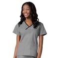 thumbnail image 1 of Maevn Core Contrast Y-Neck Mock Wrap Scrub Top [XXS - 5XL, FREE SHIPPING], 1 of 1