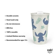 Zak Designs Stitch Java Twist Tumbler, 11oz Double Wall Ceramic Travel Mug