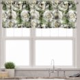 thumbnail image 3 of Ambesonne Rose Valance & Curtain, Romantic Innocent Flowers Art, 55"x36", Eggshell Dark Sepia and Green, 3 of 7