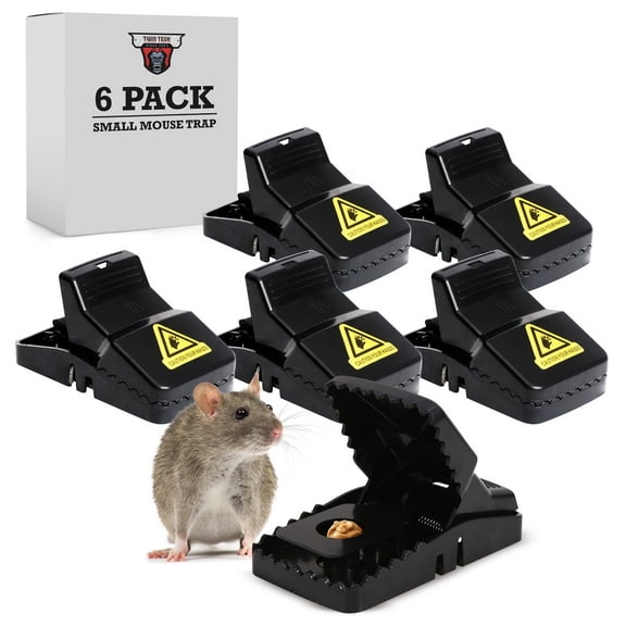Reusable Mouse Traps for Home | Powerful Plastic Mouse Traps Provide Effective and Sanitary Mice and Rodent Removal | Safe and Durable Touchless Trap for Mice | 6-Pack