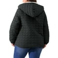 thumbnail image 4 of DARING DIVA Women's Plus Size Puffer Coat with Hood and Pockets 1X Black, 4 of 6