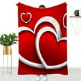 thumbnail image 4 of Fmlxio Valentine Throw Blanket, Hearts Throw Blanket Flannel Couch Blankets Girls Throws for Women Red White Valentines Day Gifts End of Year Clearance, 4 of 7