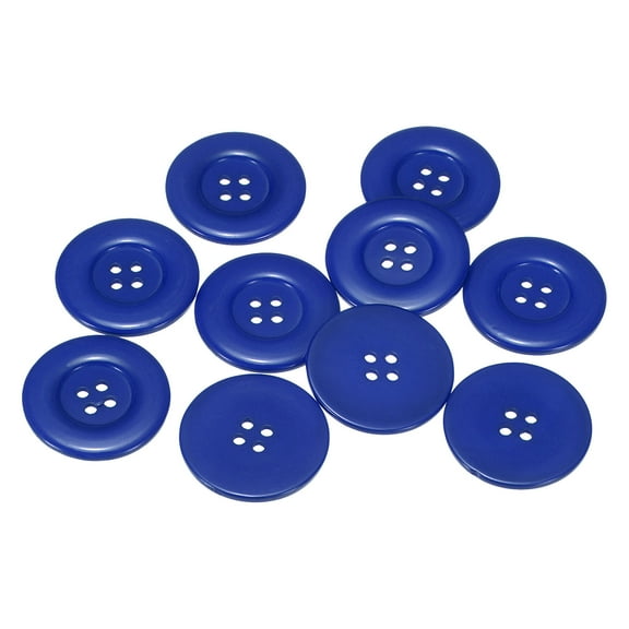 Uxcell 10pcs 60L Sewing Buttons 1-1/2"(38mm) Resin Round Flat 4-Hole Craft Buttons for Sewing Clothing DIY, Light Blue