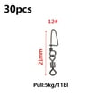 thumbnail image 1 of 30 Pack Ball Bearing Fishing Swivels Snap Coastlock Fishing Line Connector Stainless Steel Fishing Swivels Fish Tackle Tools, 1 of 12