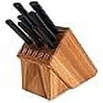 Rada Cutlery Essential Oak Block Set with Quick Edge Sharpener, Black Handles