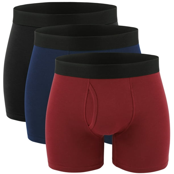 EALLCO Men's Boxer Briefs Underwear Cotton Stretch Comfortable ...