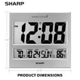 "Sharp Atomic Clock with Indoor Temperature, Large 3"" Display, Desk