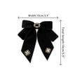 thumbnail image 2 of INSPIRE CHIC Women's Velvet Bow Brooch Solid Color with Rhinestone Decor Black, 2 of 5