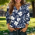 thumbnail image 6 of Qingpeng 3/4 Length Sleeve Button Down Shirts for Women Lightweight Spring Summer Floral Print Cardigans Casual V Neck Blouse Tops Size S-XXL, 6 of 6