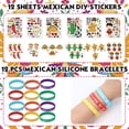 thumbnail image 3 of Fiesta Party Favors, Mexican Keychains Silicone Bracelets DIY Stickers for Mexican Cinco De Mayo Theme Birthday, Organza Gift Bags with Thank You Font Tag for Party Supplies Carnival Pinata Filler, 3 of 6