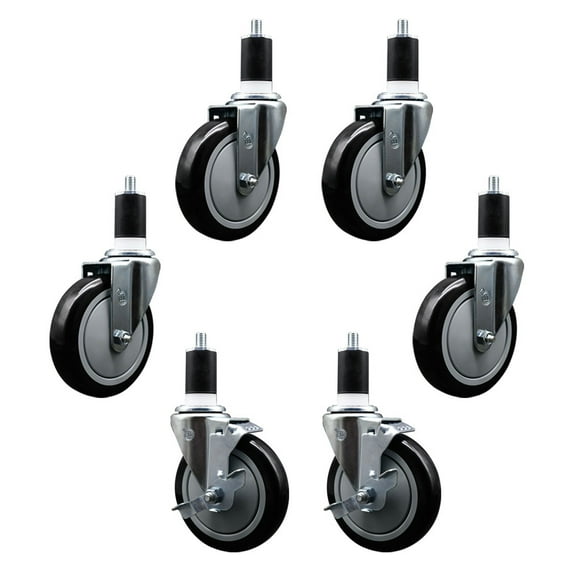 Regency 600CASTER6 5 Inch Replacement Caster Set with Brakes – Service Caster