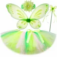 thumbnail image 2 of Tutú para niñas pequeñas, falda de tul esponjosa en capas, ropa de fiesta de carnaval para niñas, disfraz de alas de hada y mariposa, 2 of 5