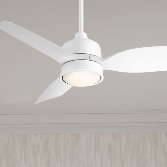 Casa Vieja 36" Verdin Modern Indoor Outdoor Ceiling Fan 3 Blade LED Light Remote Control Matte White Finish Bedroom Damp Rated