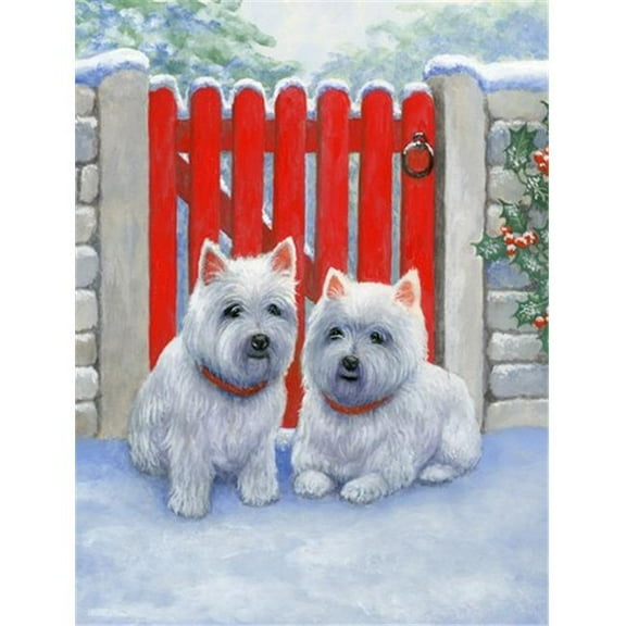 Red Gate Westies Flag Canvas House Size