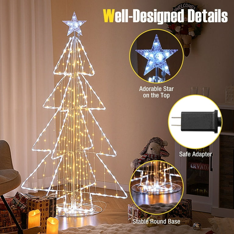 Costway 5 FT Animated Christmas Tree with 252 Warm 202 Cold LED