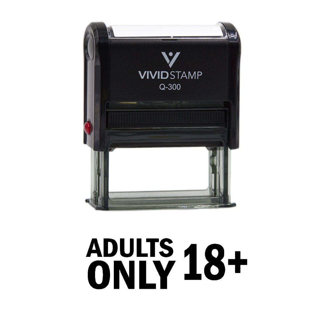 (3 pack) All Quality Adults Only 18+ Self-Inking Rubber Stamp | Professional Business Branding (Black Ink) - Q-400