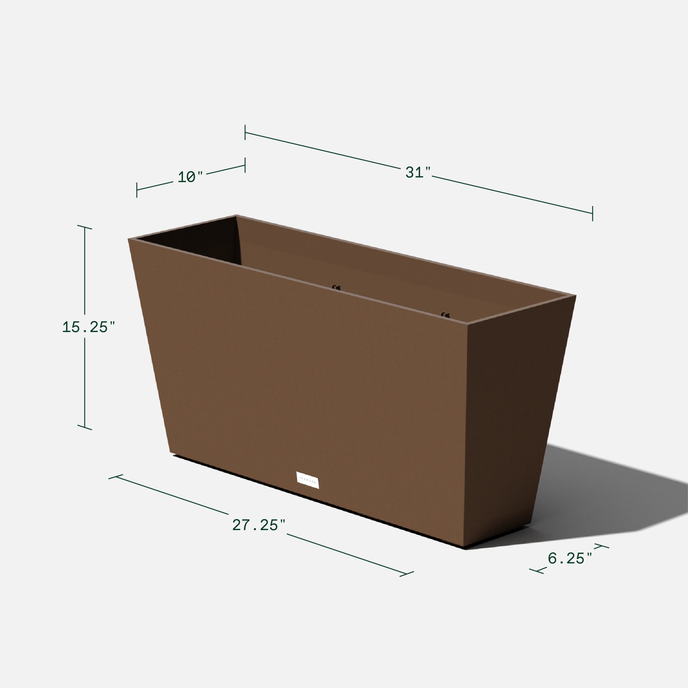 Veradek Pure Series Midori 31" Plastic Planter 2-Pack Espresso