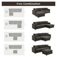 thumbnail image 2 of [VIDEO provided] [New] 100.4*64.6" Modern Sectional Sofa,L-shaped Couch Set with 2 Free pillows,4-seat Polyester Fabric Couch Set with Convertible Ottoman for Living Room, Apartment, Office,4 Colors, 2 of 9