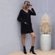 thumbnail image 5 of Vestido de manga larga con botones, sencillo, agradable a la piel, suave, cuello en V, casual, suelto, mini vestido, transpirable, elegante para citas ANGGREK BF1711, 5 of 7