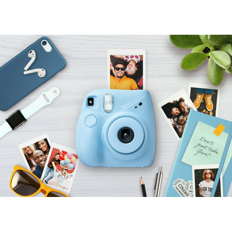 Fujifilm INSTAX Mini 7+ Bundle (10-Pack Film, Album, Camera Case,  Stickers), Light Blue, Brand New Condition