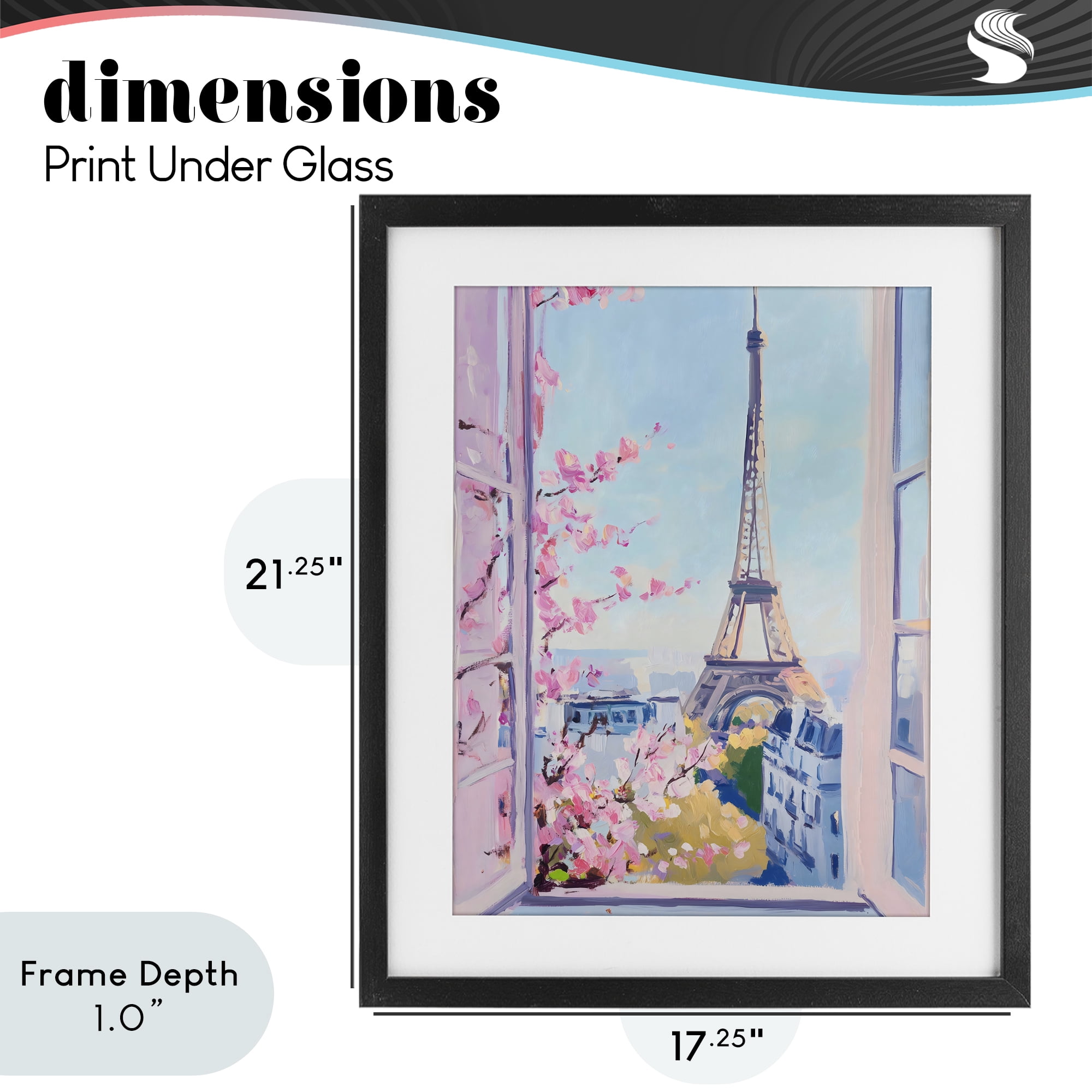 Stupell Industries Eiffel Tower View in Spring Black Framed Print Under Glass, design by The Prints Vibe