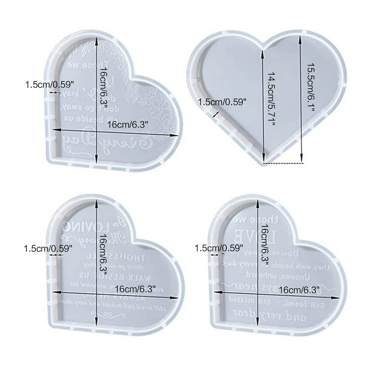 ZPAQI Heart Sign Mold 4 Resin Mold Silicone Mold for Epoxy Resin