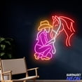 thumbnail image 2 of Handmadetneonsign Cowgirl Neon Sign, LED Wall Decor for Horse Lover, Ranch Bar Party Gift 134291, 2 of 5