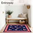 thumbnail image 3 of ODIKA 4'x6' Machine Washable Non-Slip Area Rug, Charming Nordic Noel Floor Protection With Whimsical Folklore Designs High Traffic Rug, Blue, 621791, 3 of 7