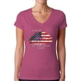 thumbnail image 1 of Awkward Styles Women's I Am An All American Girl V-neck T-shirt Lips USA Flag 4th of July, 1 of 4
