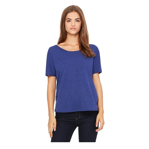 Bella Canvas 8816 Womens Slouchy T Shirt, S, Navy Triblend