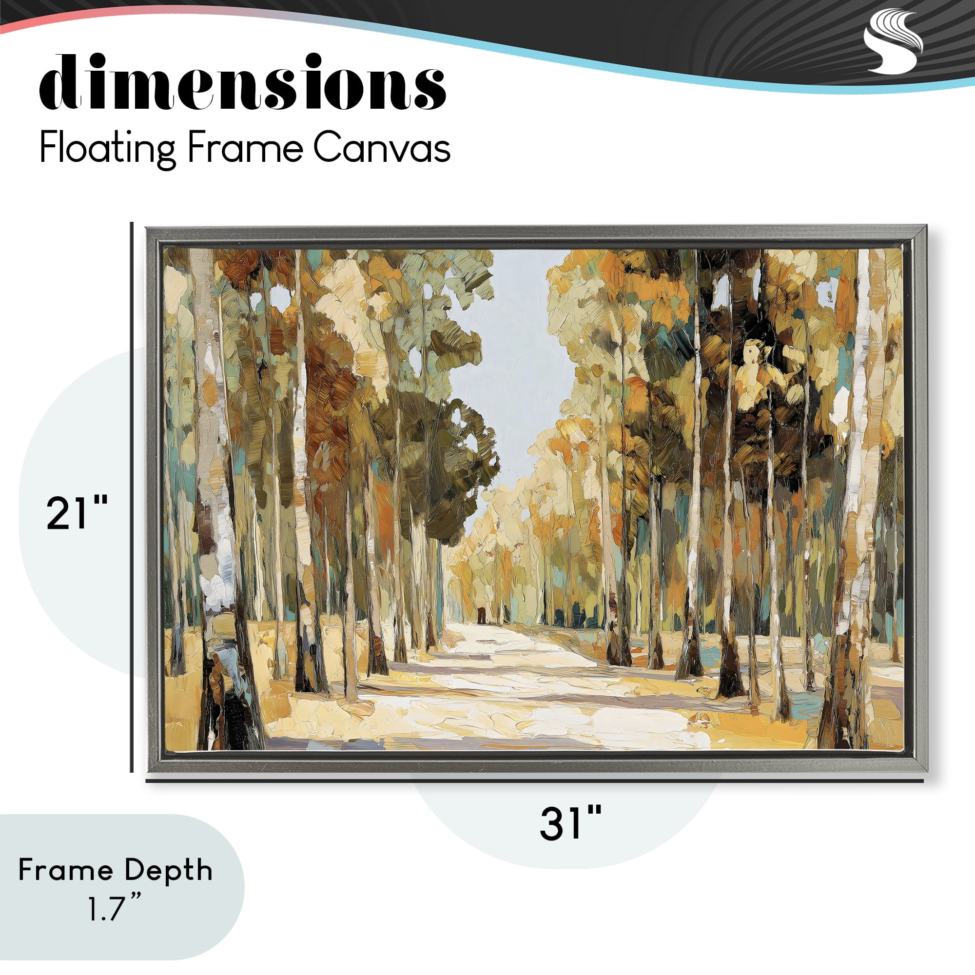 Stupell Industries Modern Impressionist Fall Forest Gray Framed Floater Canvas Wall Art, design by Gina Kelly