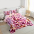 thumbnail image 3 of jejeloiu Pink Xmas Tree Full Size Comforter Sets,Cute Gingerbread Man Bedding Comforter Set,Happy New Year Bedding Sets For Girls,Microfiber Bedroom Decor Reversible,3pcs, 3 of 8