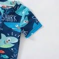 thumbnail image 6 of GYRATEDREAM Baby Boy One Piece Swimsuit Shark Short Sleeve Zipper Rash Guard Swimwear Toddler Kids Beach Bathing Suit Sunsuit for 2-6 Years, 6 of 8