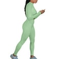thumbnail image 3 of Qiylii Women’s Solid Color Suits,Long-Sleeves Short Top+High-Waist Skinny Pants, 3 of 6