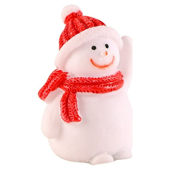 Stri 8Pcs Creative Christmas Miniature Ornaments Resin Snowman Dolls Desktop Decoration Crafts for Home Office Cafe