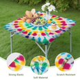 thumbnail image 4 of Colorful Rainbow Tie Dye Spiral Pattern Square Fitted Tablecloth with Elastic Edge,Square Table Cover,Washable Elastic Table Cover for Home Kitchen Party Decor 34"x34", 4 of 6