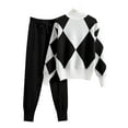 thumbnail image 2 of Pyhlmscde Women's 2 Piece Outfits Sweater Set Wide Leg Pants High Neck Sweatsuit Loungewear, 2 Piece Sweater Sets For Women, Suits For Women, Womens Set, 2 of 2
