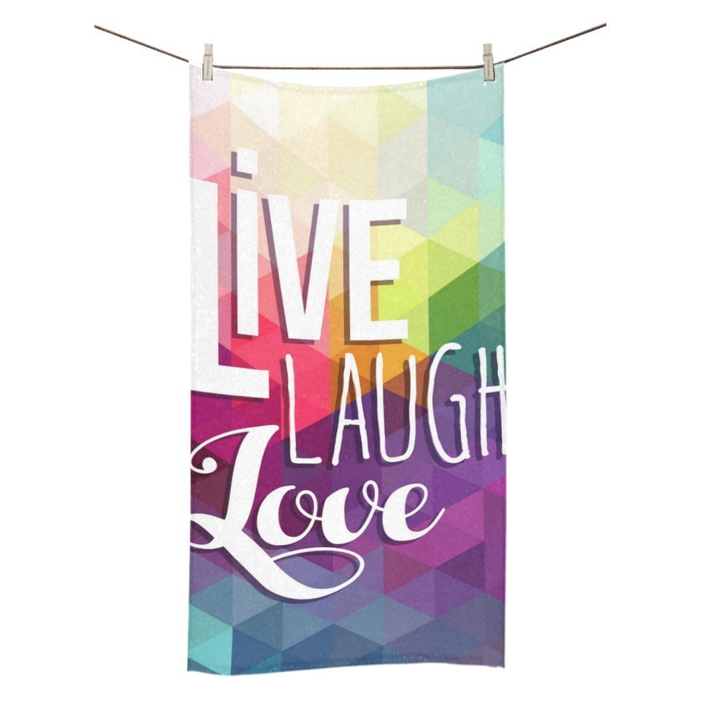 MYPOP Live Laugh Love Shower Towel Bathroom Bath Towel 30x56 inches