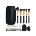 thumbnail image 1 of Brochas De Maquillaje Profesional,set 10 Con Estuche,esponja Color Negro, 1 of 4