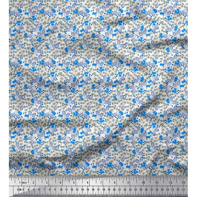 Soimoi Rayon Fabric Flower Artistic Print Fabric by The Yard 56 Inch Wide