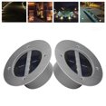thumbnail image 1 of Luces solares para suelo de jardín, decoración de paisajes al aire libre con brillo mejorado e impermeable, acero inoxidable para caminos de césped, caminos de jardín, 2 piezas, 1 of 6