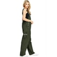 thumbnail image 2 of Revolt Women's Juniors Baggy Straight Leg Twill Overalls (24, Olive), 2 of 3
