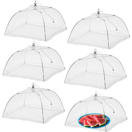 

6 Pack Large and Tall Pop-Up Mesh Food Covers Tent Umbrella for Outdoors Screen Tents Parties Picnics BBQs Reusable and Collapsible