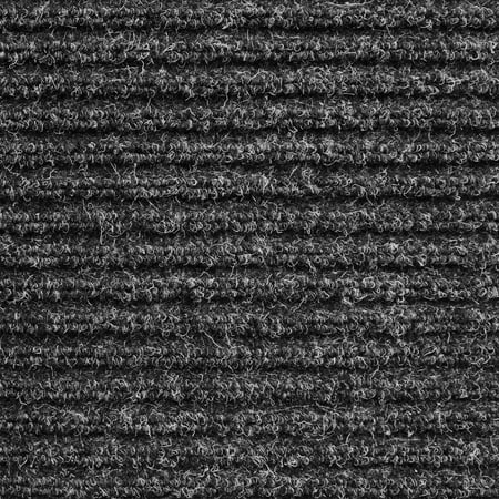 Heavy-Duty Ribbed Indoor/Outdoor Carpet with Rubber Marine Backing - Charcoal Black 6' x 10' - Several Sizes Available - Carpet Flooring for Patio, Porch, Deck, Boat, Basement or