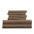 thumbnail image 6 of Twin Extra Long, Taupe Solid Microfiber 6 Piece Bed Sheet Set, by Noble Linens, 6 of 11