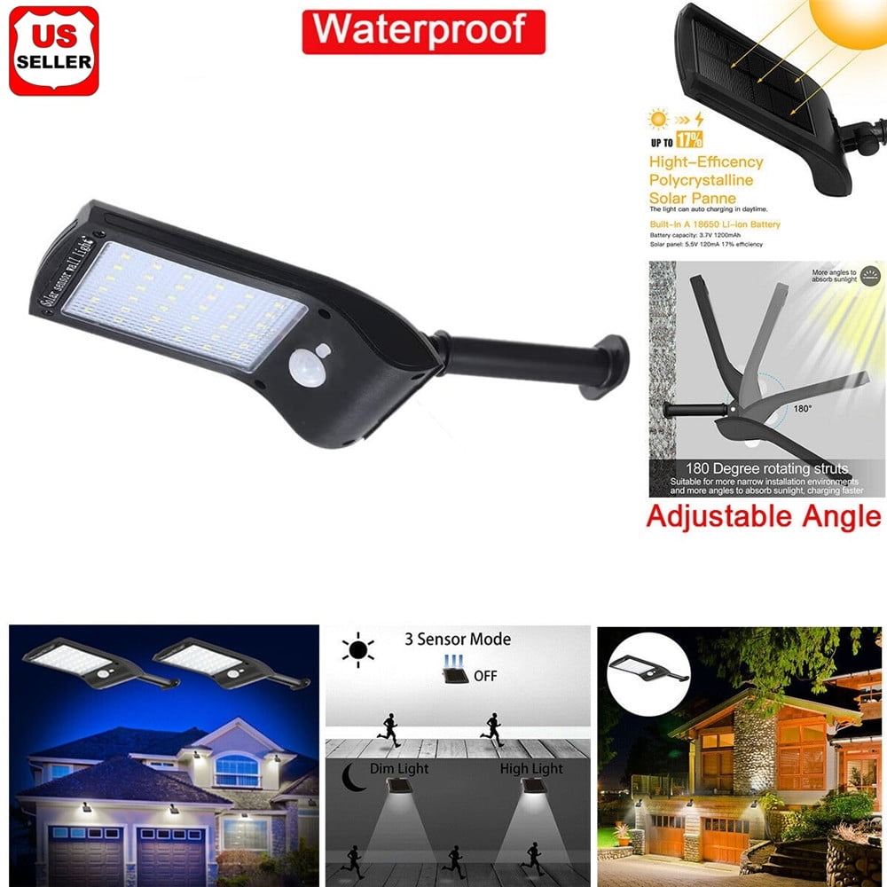 Solar Powered Lamp PIR Motion 36 LED Sensor Wall Light Outdoor Garden Waterproof 